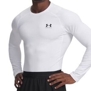 Under Armour Mens Small White ColdGear Fitted Long Sleeve Compression Shirt New